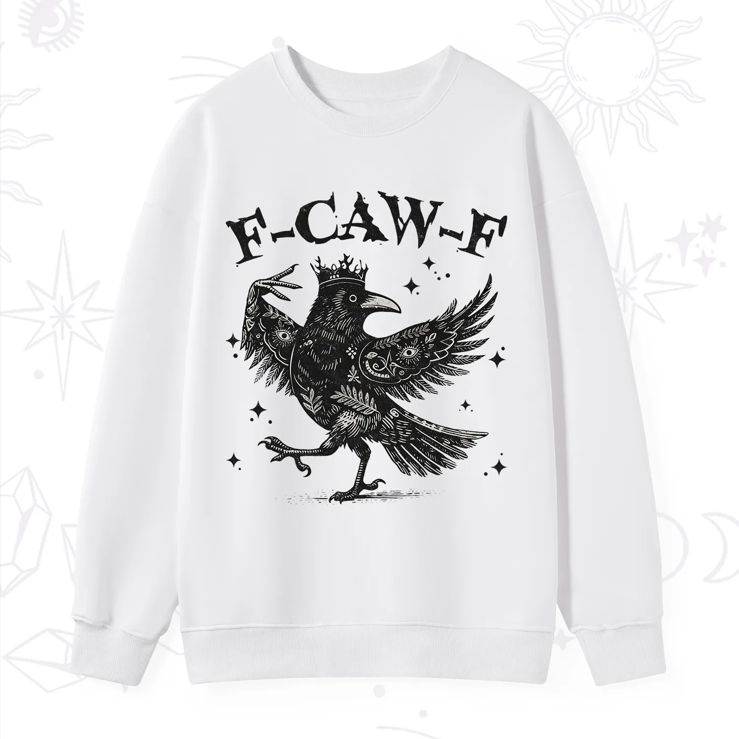 Purplehecate F-caw-f Funny Crow Sweatshirt