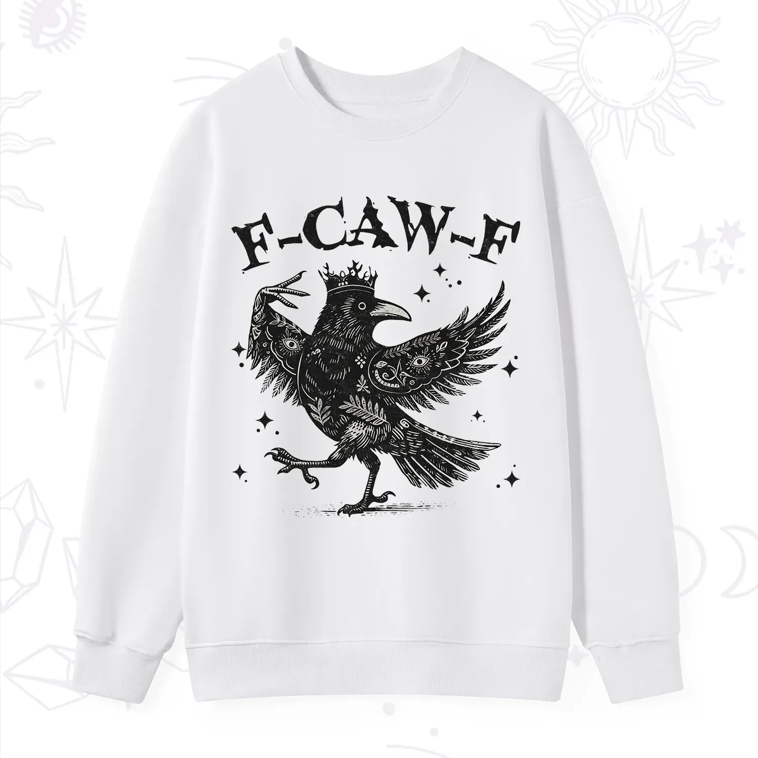 Purplehecate F-caw-f Funny Crow Sweatshirt