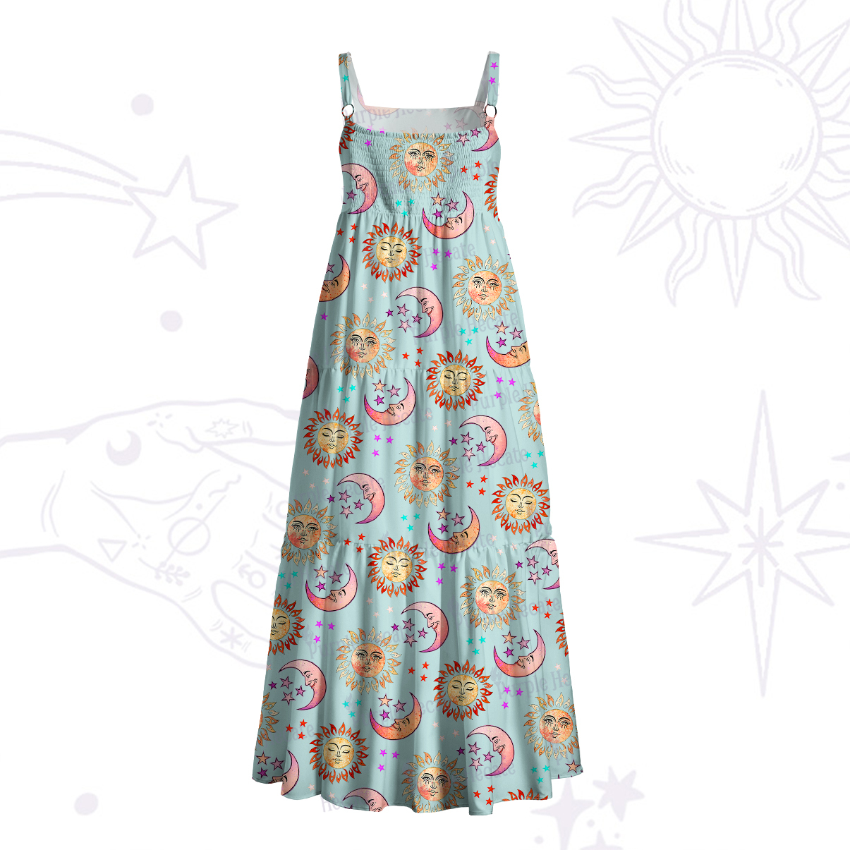 [Copy]Purplehecate Magic of Sun and Moon Wide Straps Maxi Dress