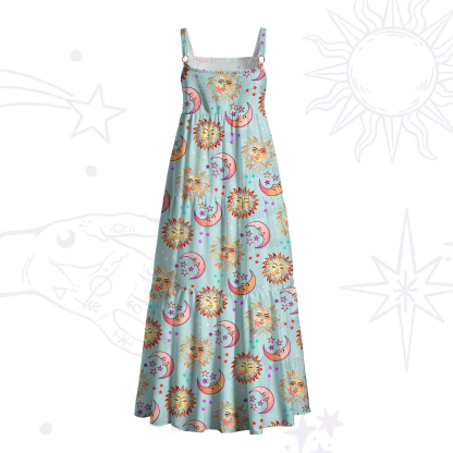 [Copy]Purplehecate Magic of Sun and Moon Wide Straps Maxi Dress