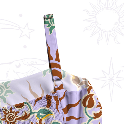 Purplehecate Solar Whispers Witch Wide Straps Maxi Dress