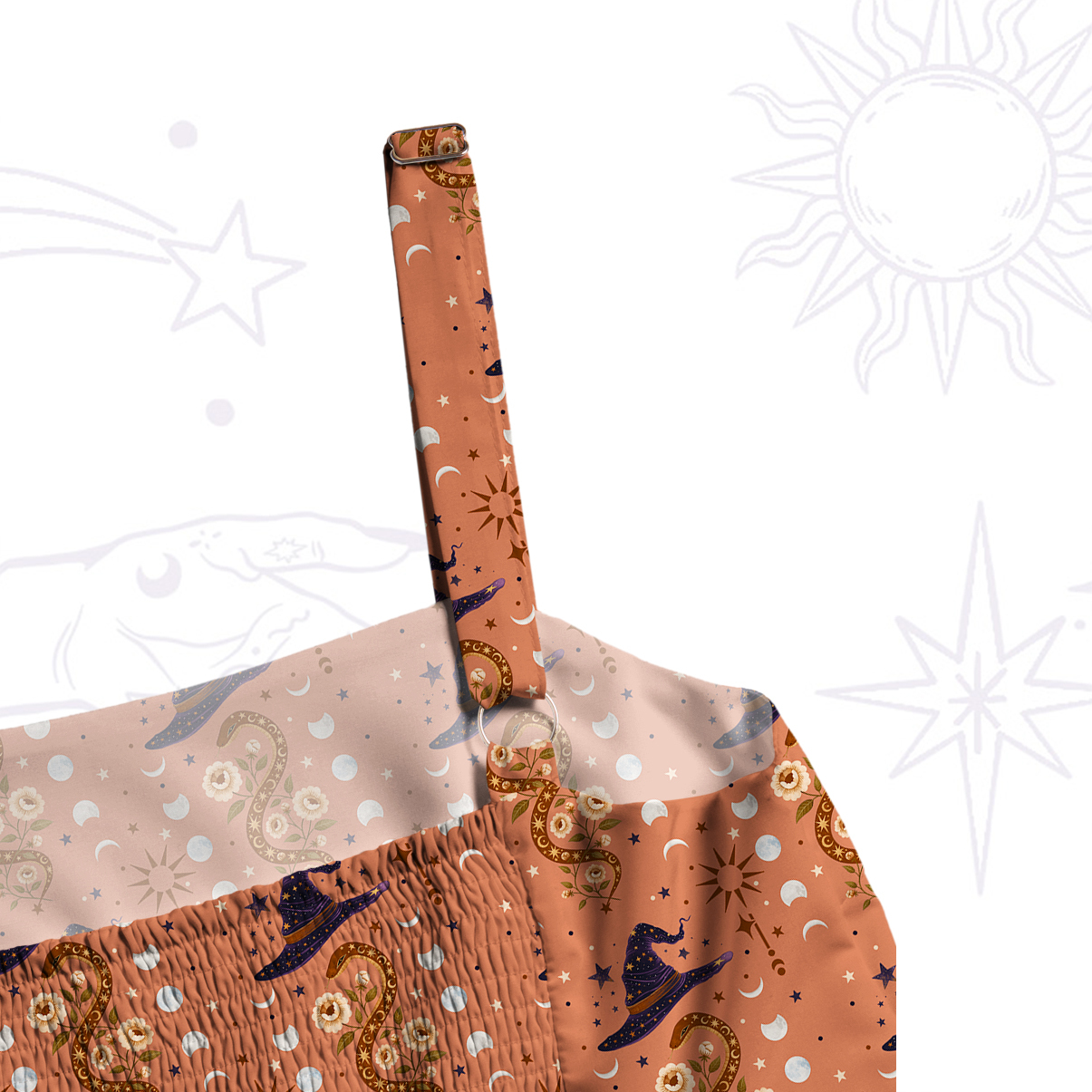 Purplehecate Witch's Enchantment Wide Straps Maxi Dress