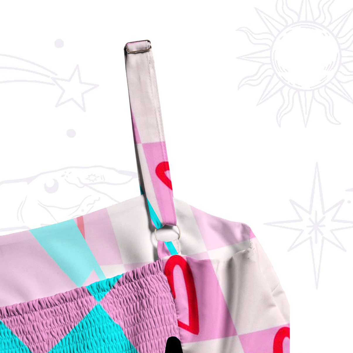 Purplehecate Savage Leopard Evil Eye Wide Straps Maxi Dress