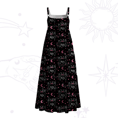 Purplehecate Witchy Mothman Night Wide Straps Maxi Dress