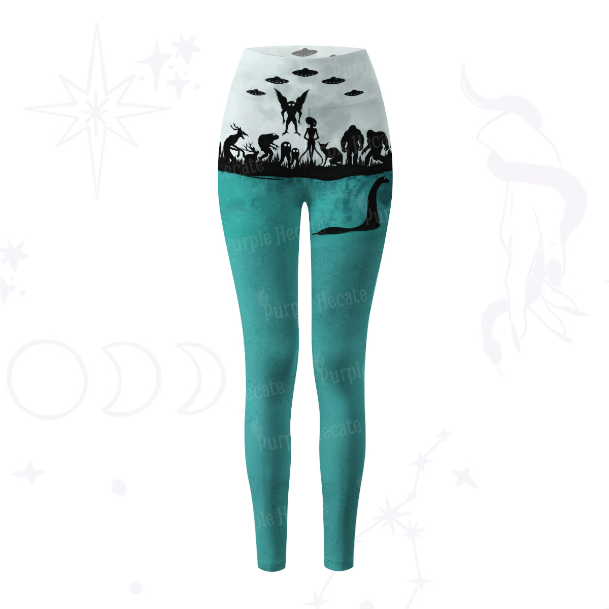 Purplehecate Alien Lake Monster Encounter Yoga Pants