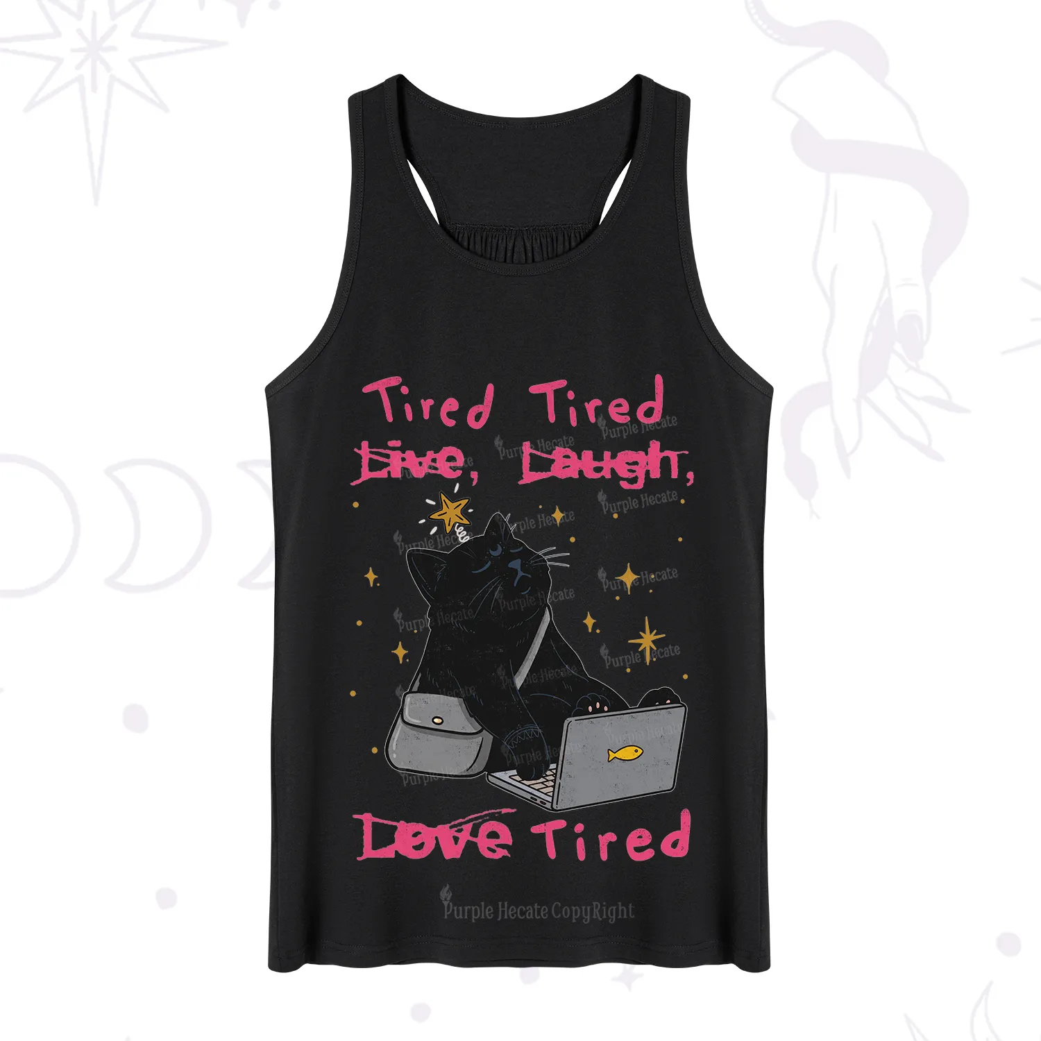 Purplehecate Tired Cat Tank