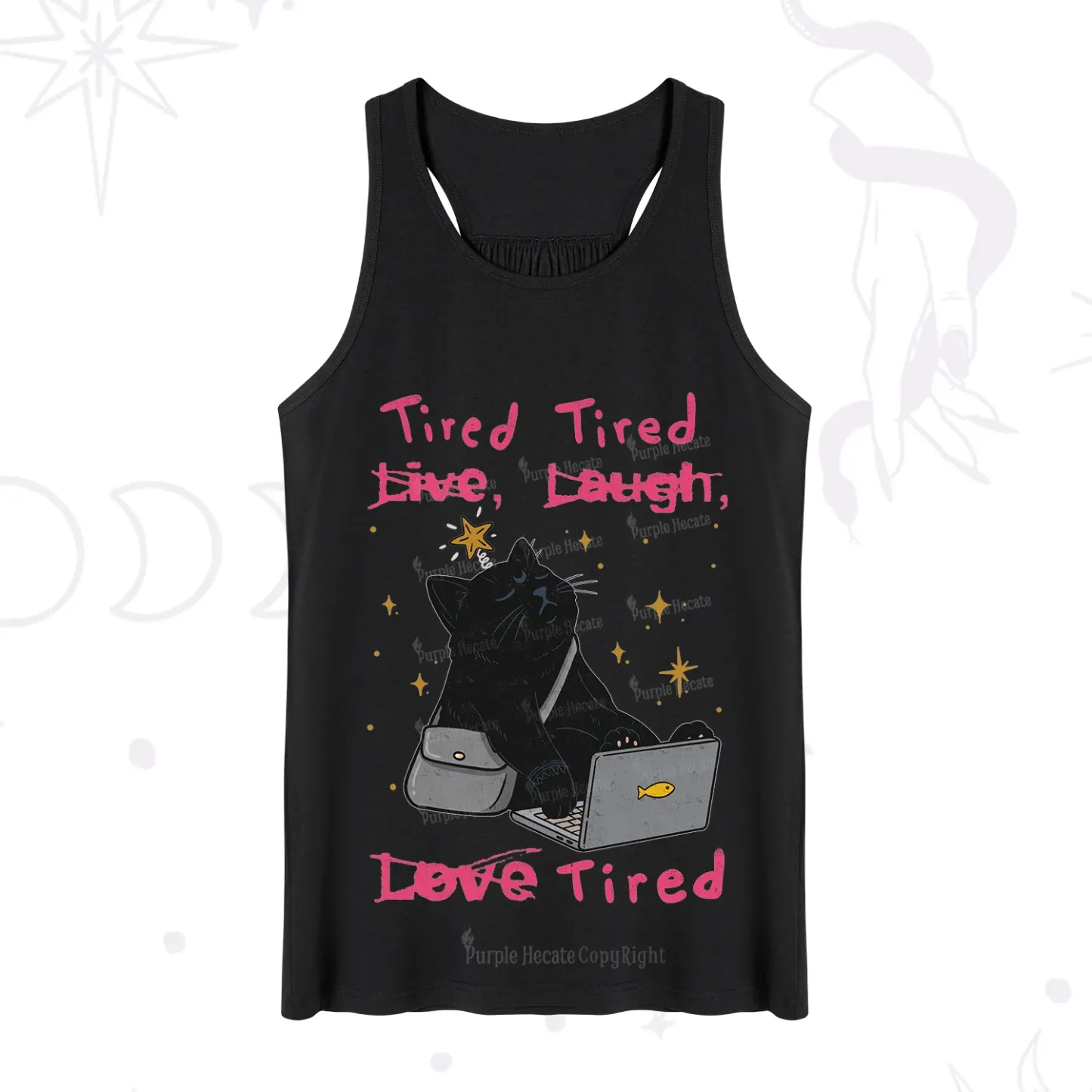 Purplehecate Tired Cat Tank