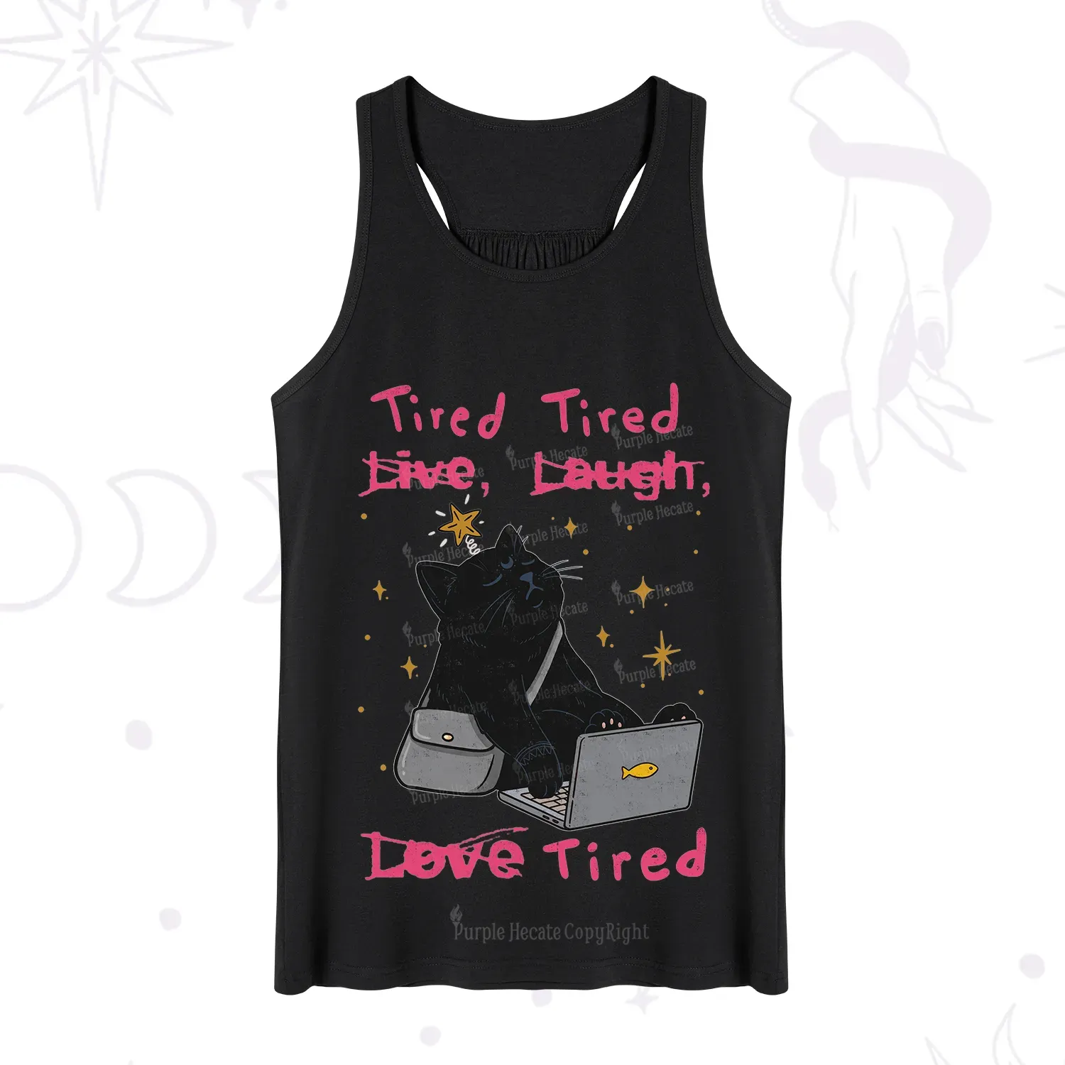 Purplehecate Tired Cat Tank