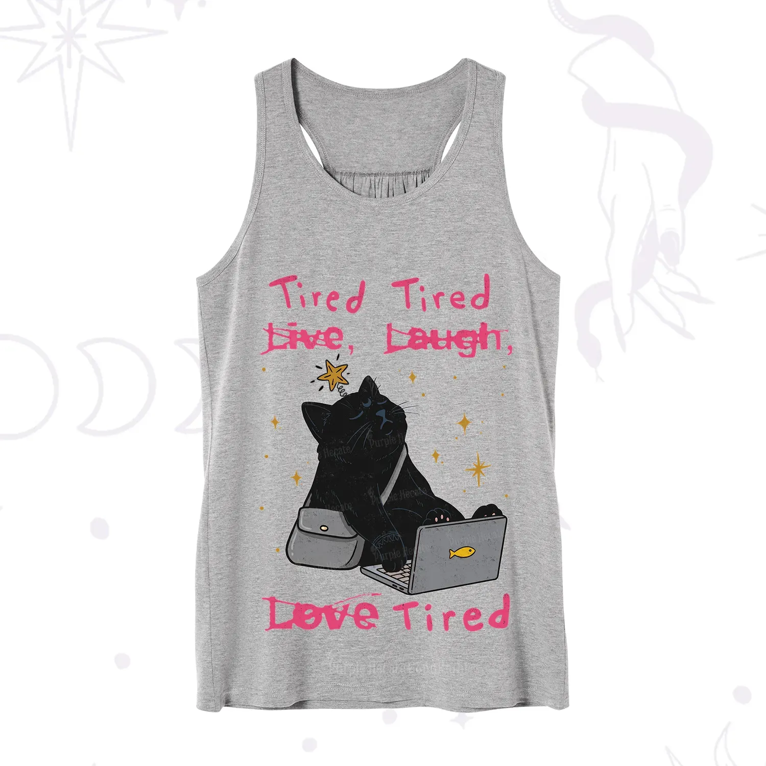 Purplehecate Tired Cat Tank