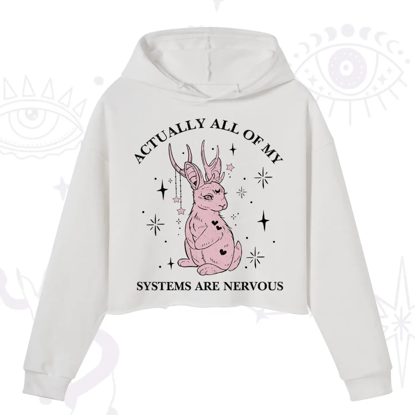 Purplehecate Actually All Of My Systems Are Nervous Crop Hoodie