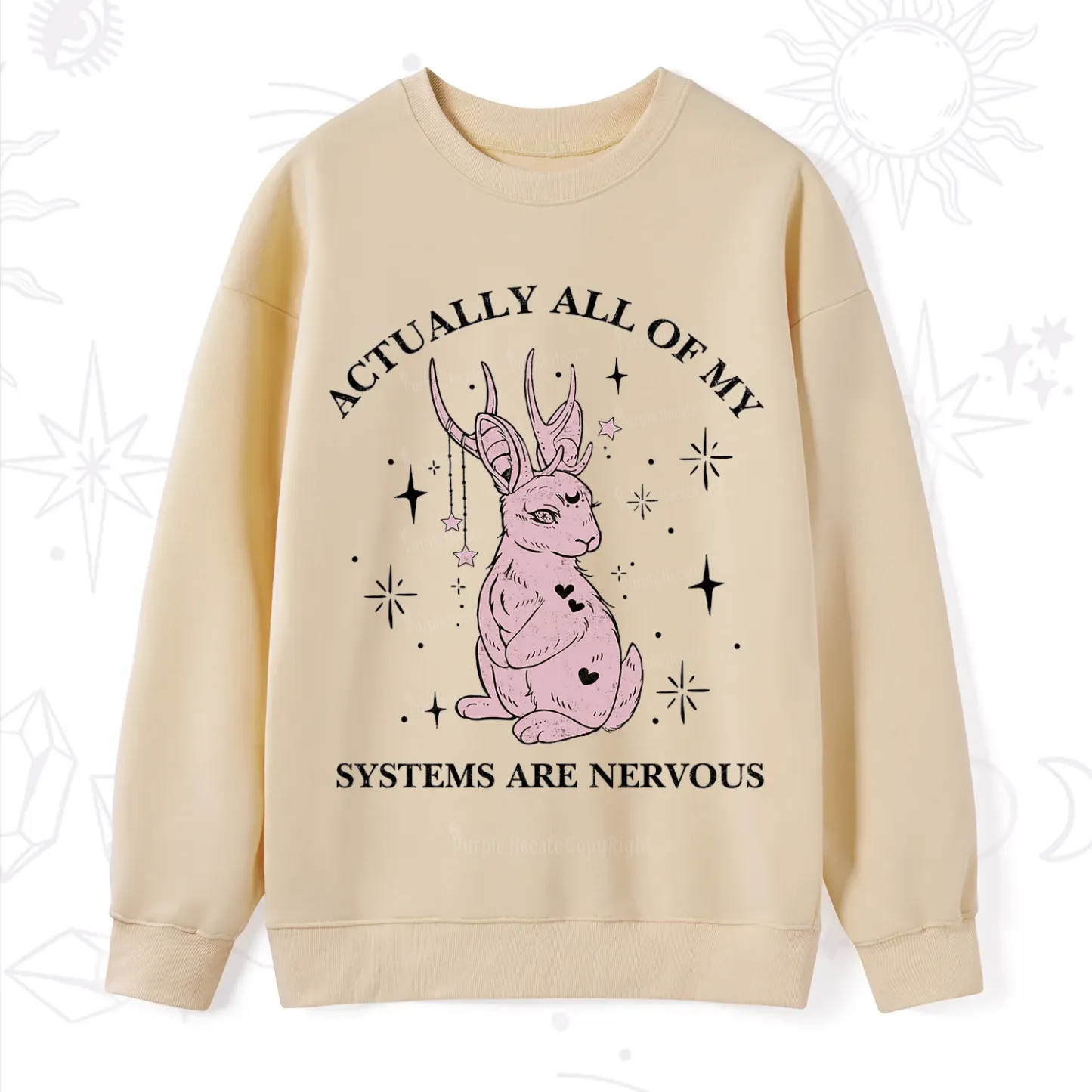 Purplehecate Actually All Of My Systems Are Nervous Sweatshirt
