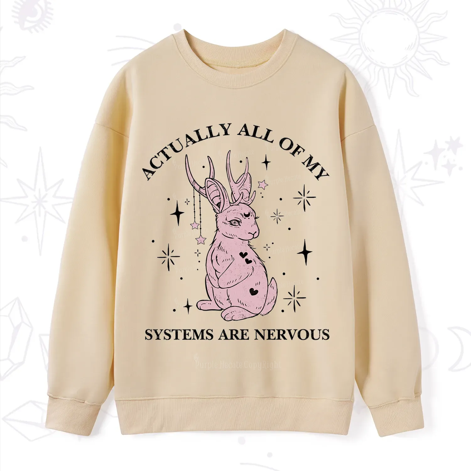Purplehecate Actually All Of My Systems Are Nervous Sweatshirt