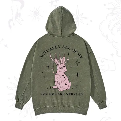 Purplehecate Actually All Of My Systems Are Nervous Washed Hoodie