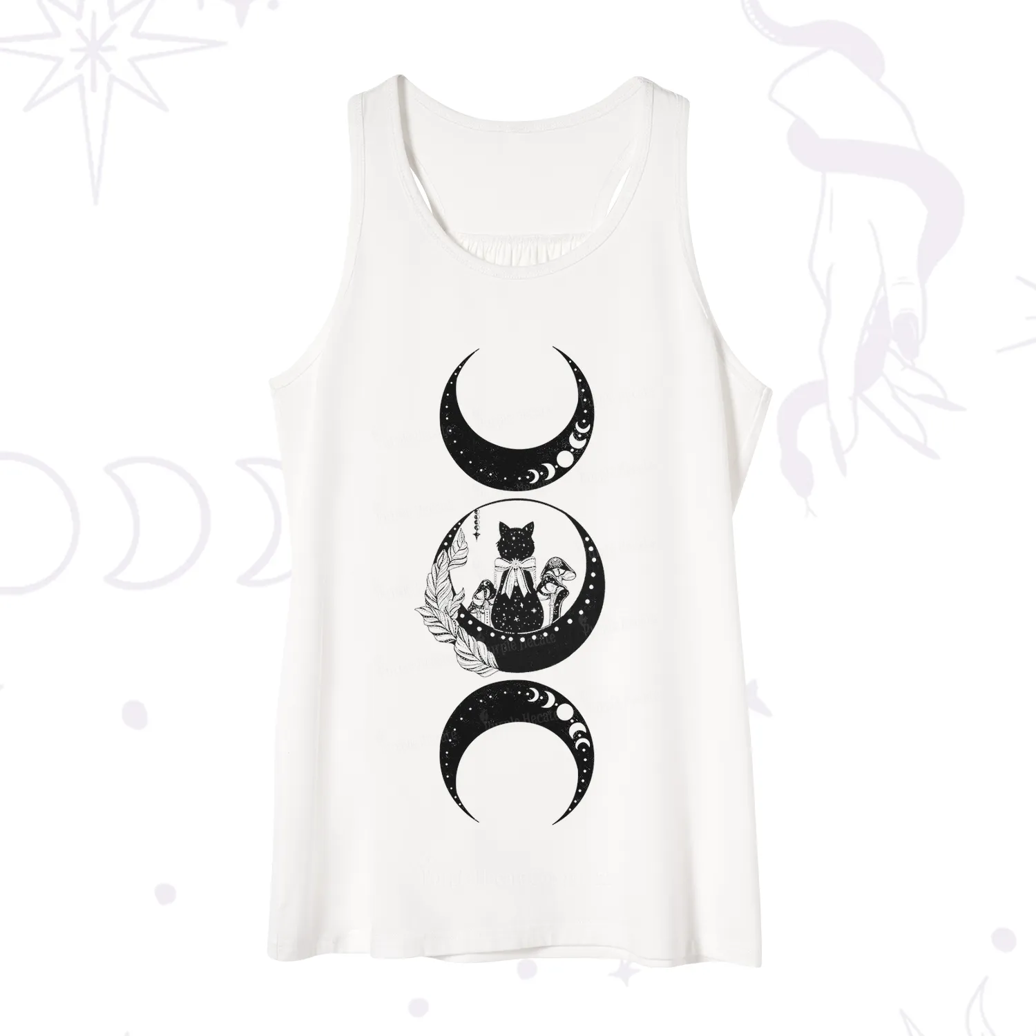 Purplehecate Cat And Moon Phases Tank