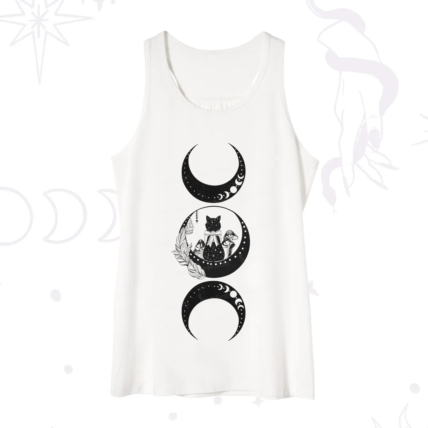 Purplehecate Cat And Moon Phases Tank