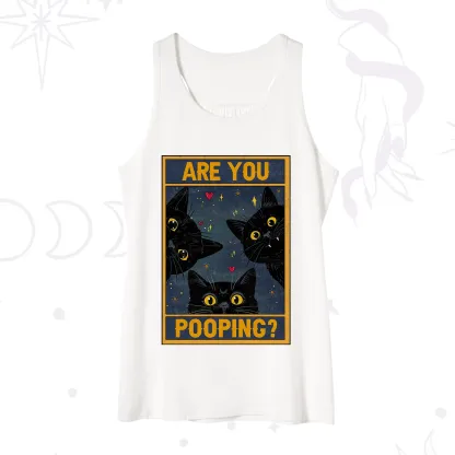 Purplehecate Funny Black Cat Are You Pooping Tank