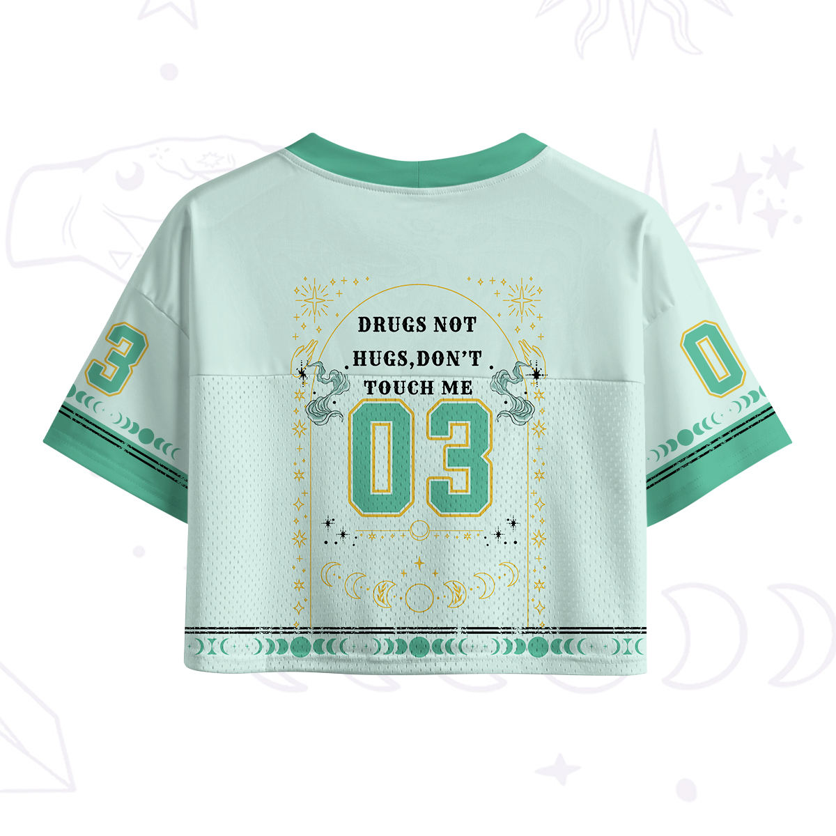 Purplehecate Drugs Not Hugs Crop Sports Jersey