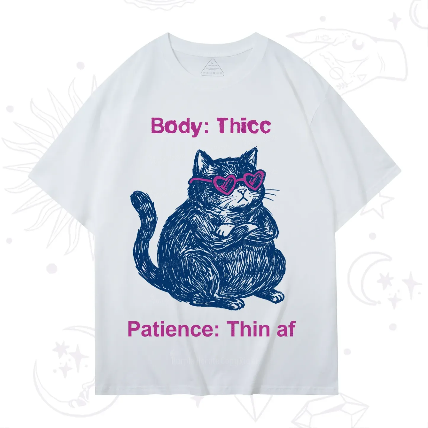 Purplehecate Body Thicc Patience Thin Af Cat T-Shirt