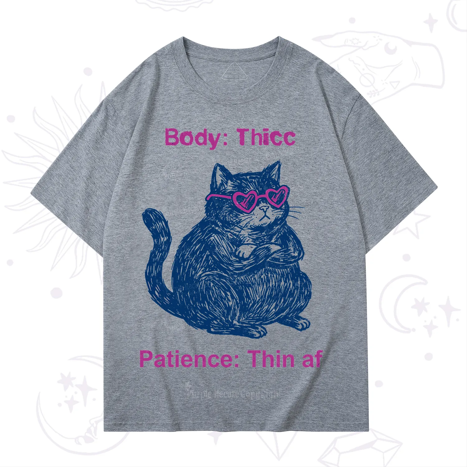 Purplehecate Body Thicc Patience Thin Af Cat T-Shirt