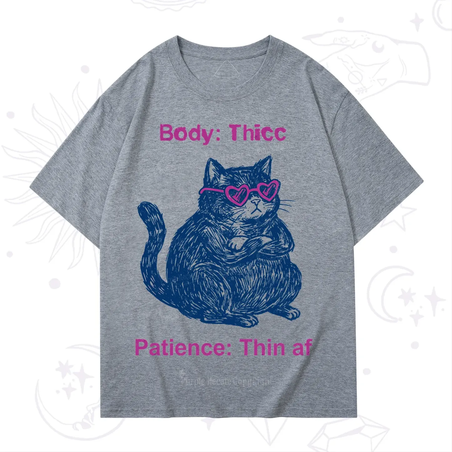 Purplehecate Body Thicc Patience Thin Af Cat T-Shirt