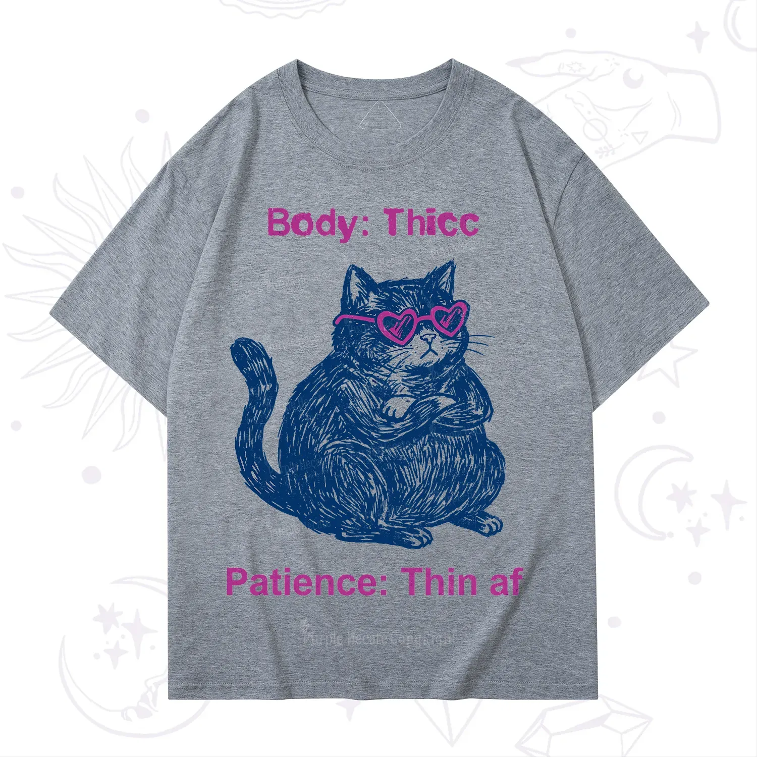 Purplehecate Body Thicc Patience Thin Af Cat T-Shirt