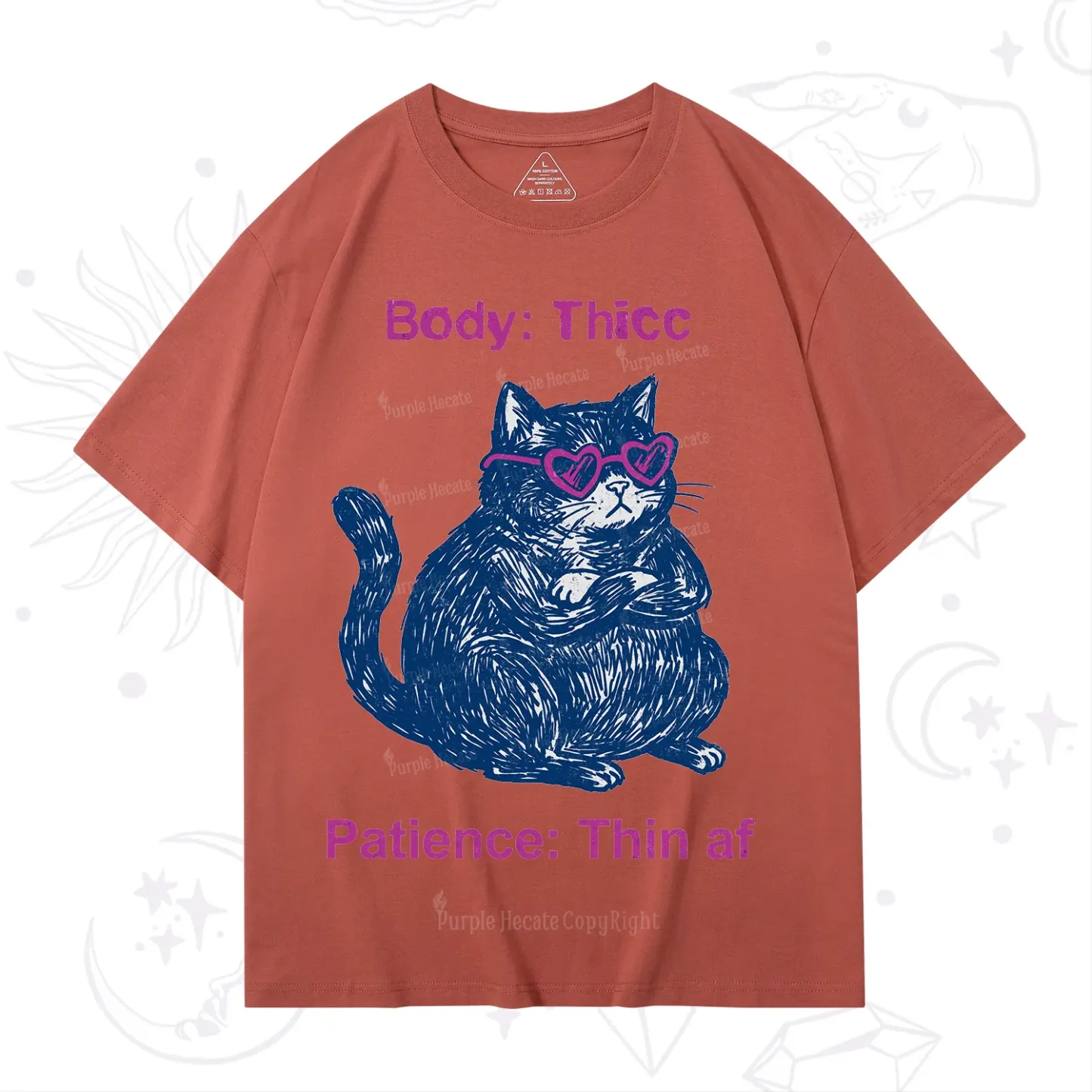 Purplehecate Body Thicc Patience Thin Af Cat T-Shirt