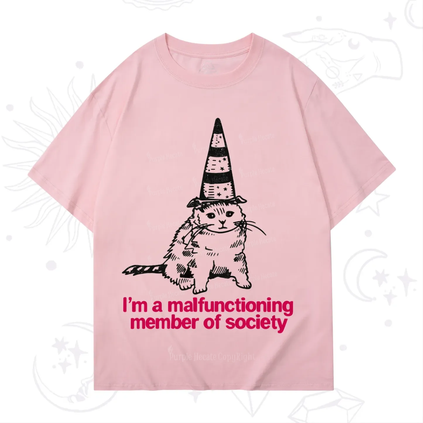 Purplehecate Social Anxiety Cat T-Shirt