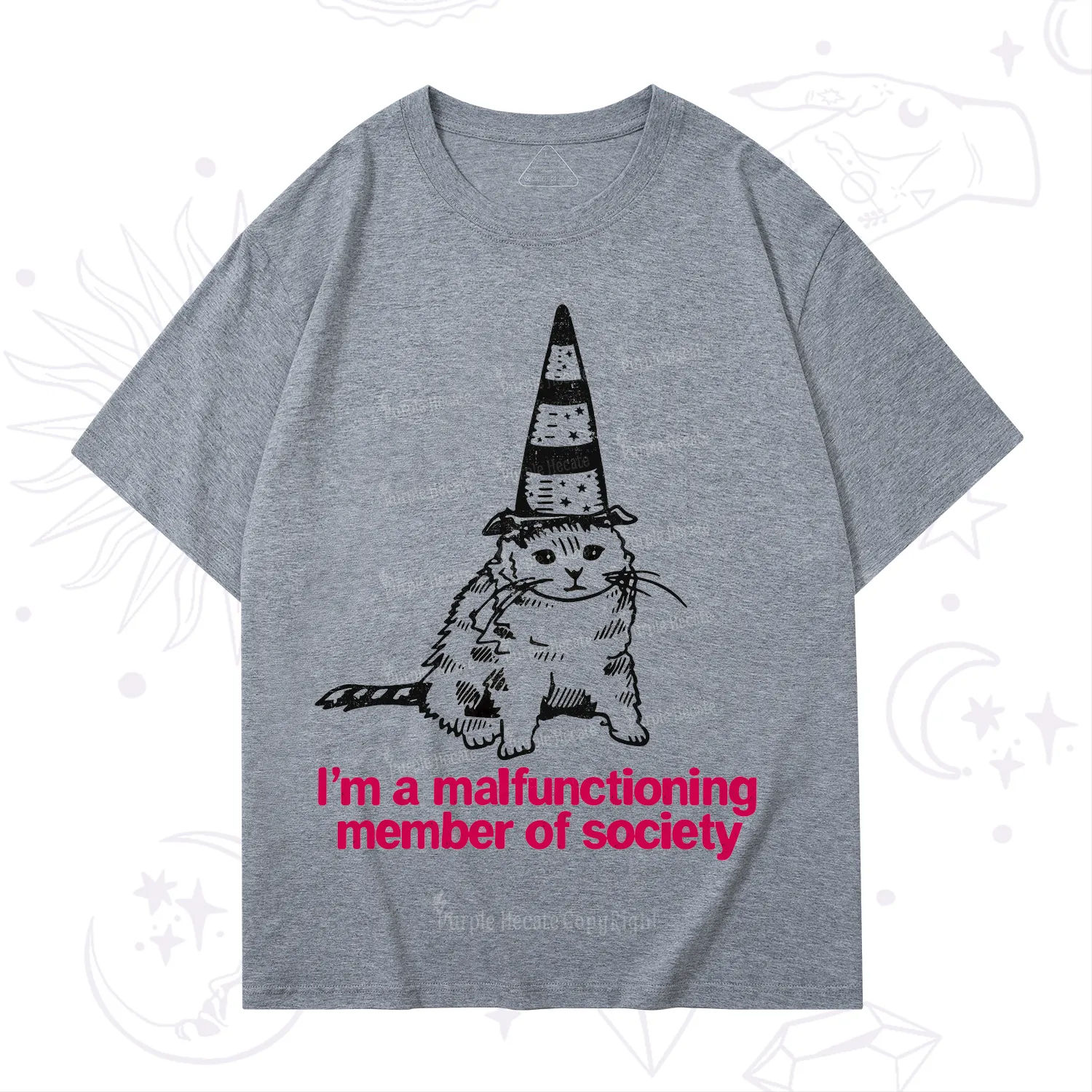 Purplehecate Social Anxiety Cat T-Shirt