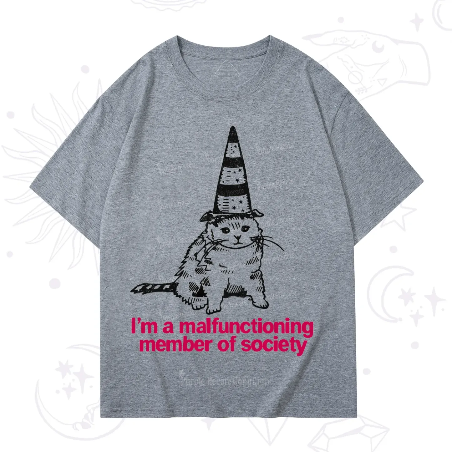 Purplehecate Social Anxiety Cat T-Shirt