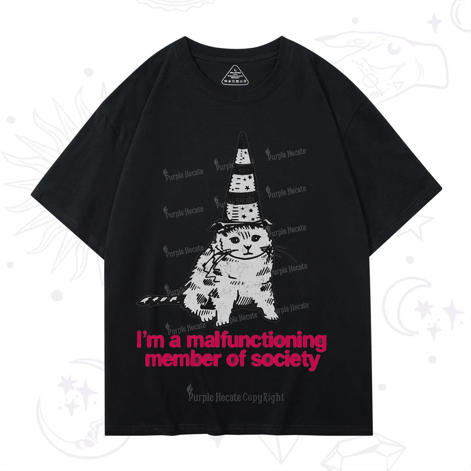 Purplehecate Social Anxiety Cat T-Shirt