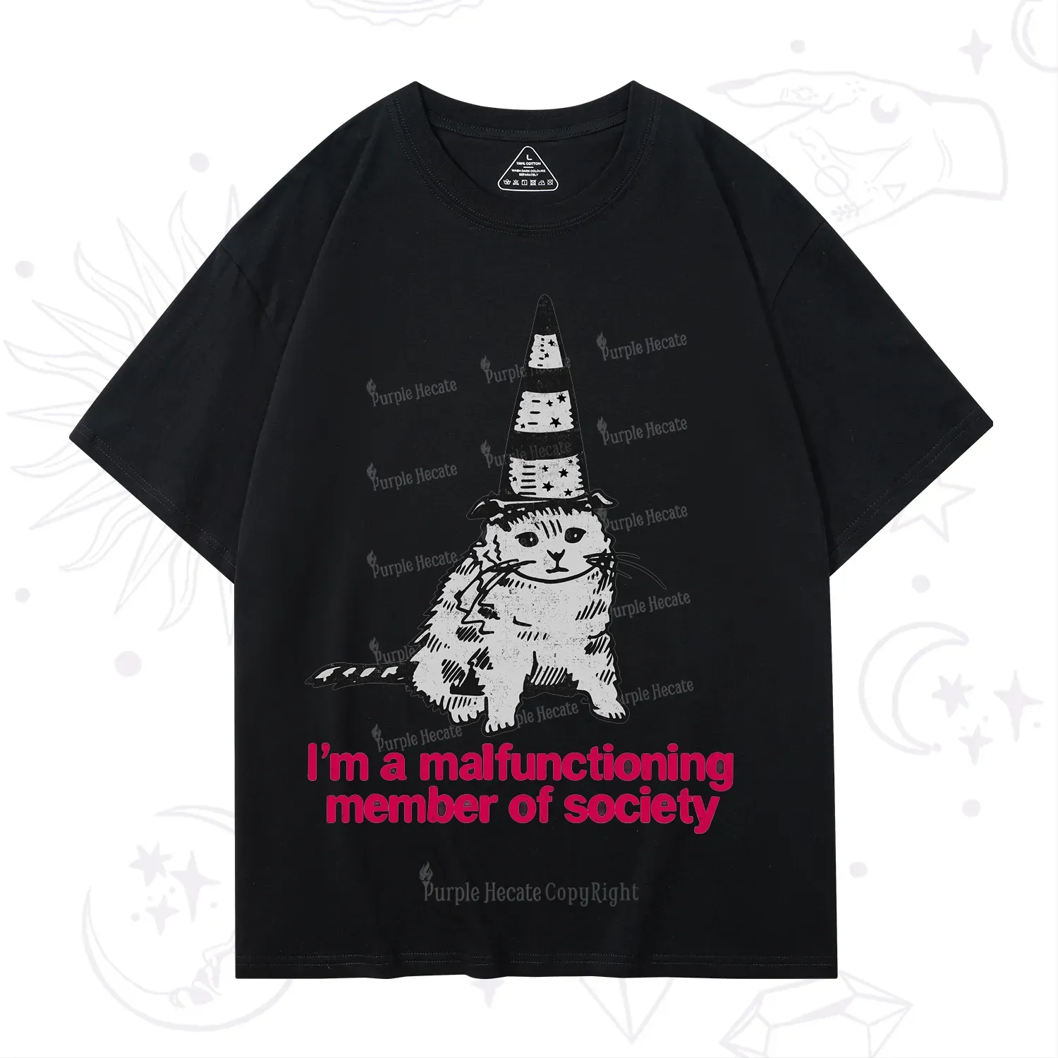Purplehecate Social Anxiety Cat T-Shirt
