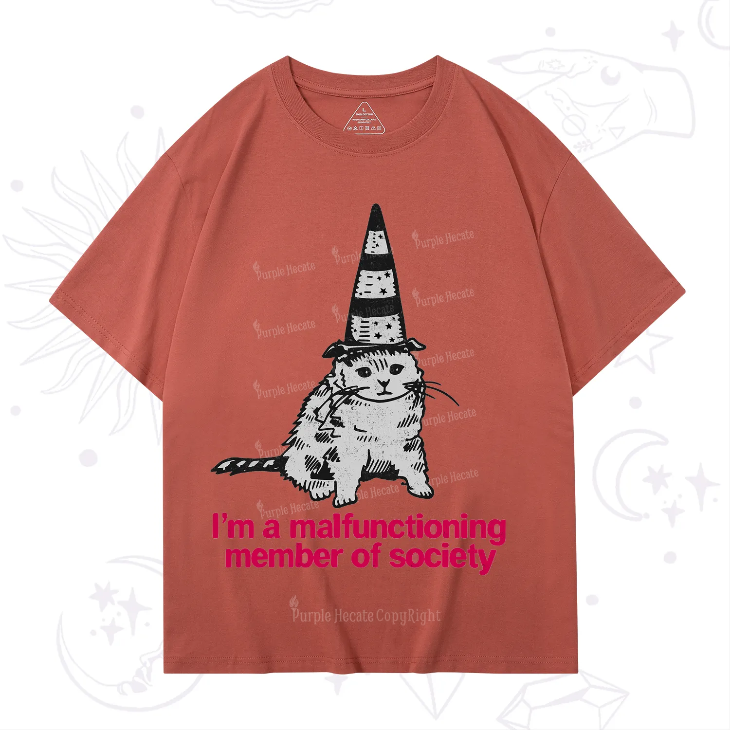 Purplehecate Social Anxiety Cat T-Shirt