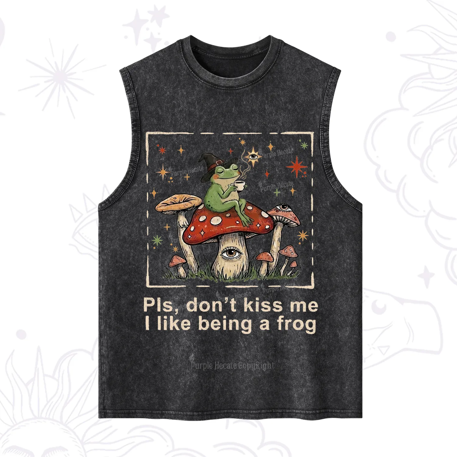 Purplehecate Please Don't Kiss Me I like Being A Frog Washed Tank