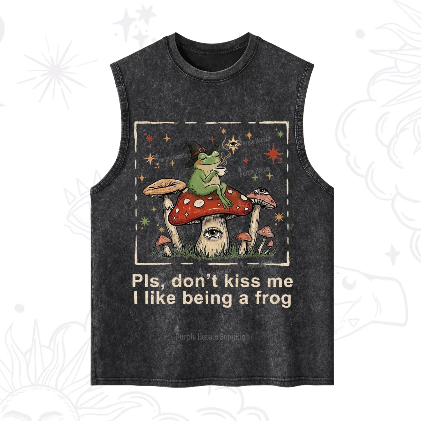 Purplehecate Please Don't Kiss Me I like Being A Frog Washed Tank