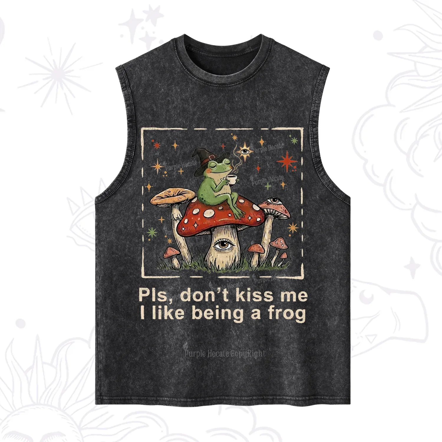 Purplehecate Please Don't Kiss Me I like Being A Frog Washed Tank