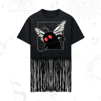 Purplehecate The Curious Mothman Fringe Hem T-Shirt