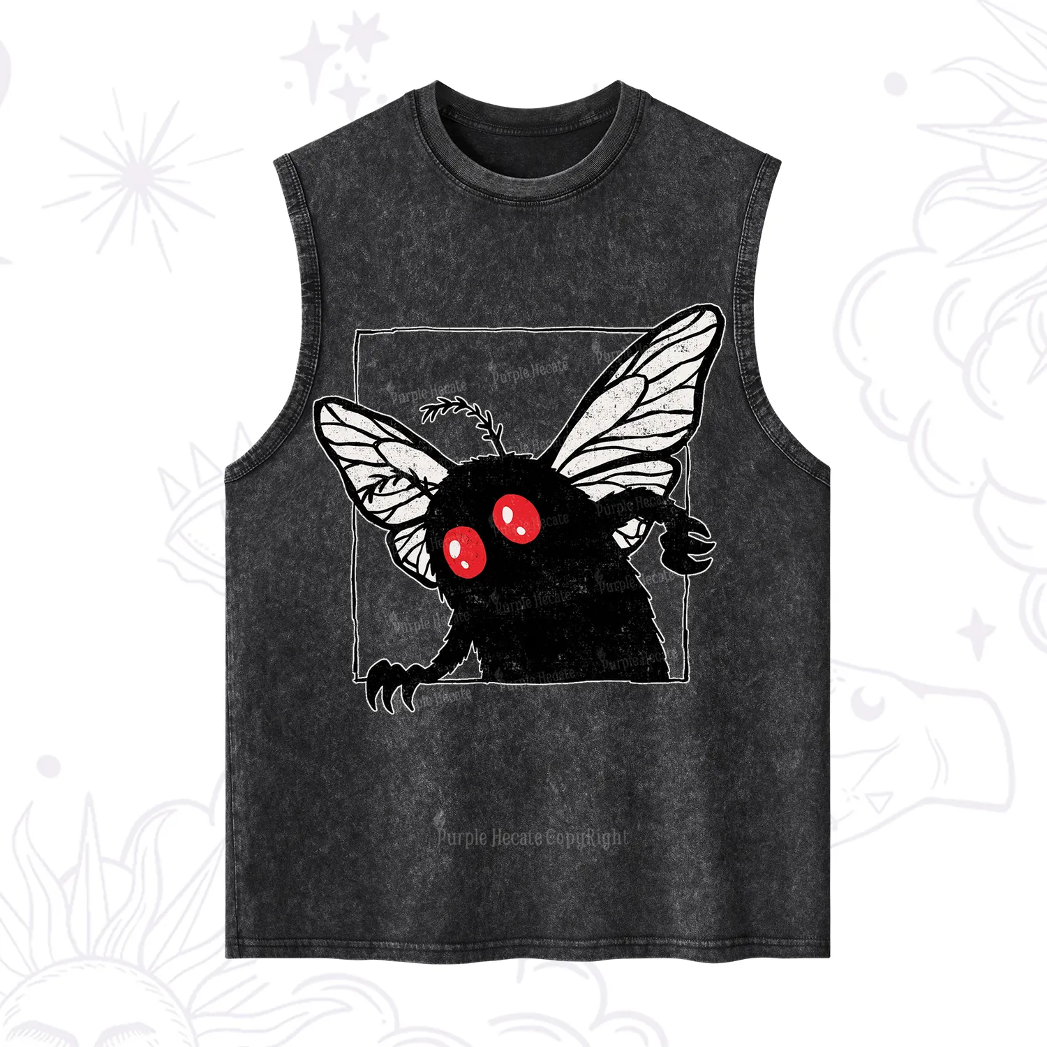 Purplehecate The Curious Mothman Washed Tank