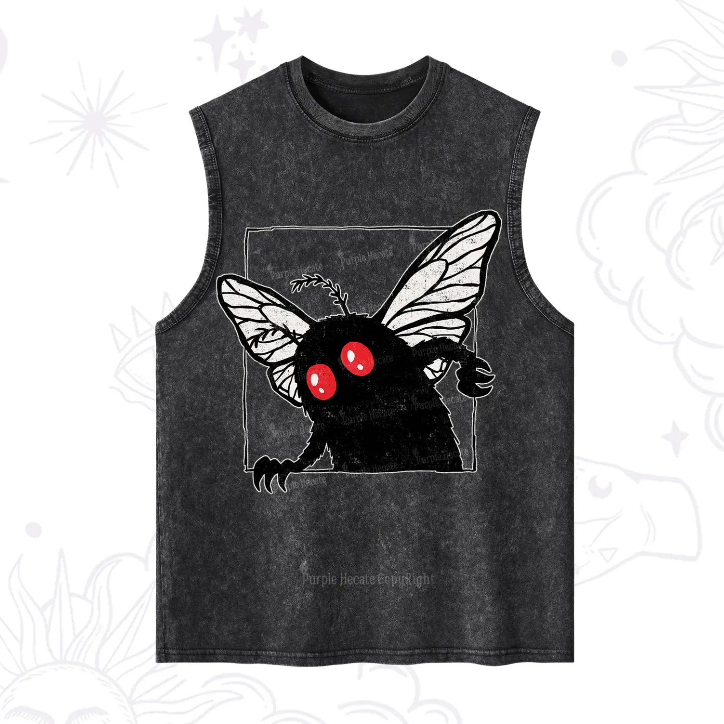 Purplehecate The Curious Mothman Washed Tank