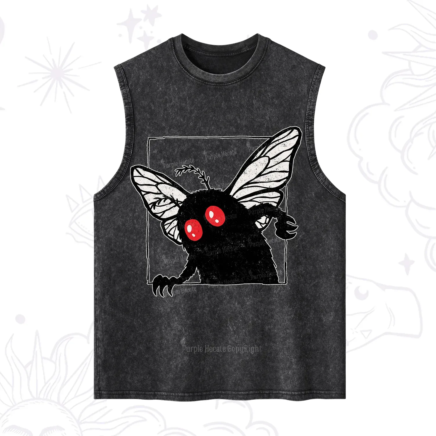 Purplehecate The Curious Mothman Washed Tank