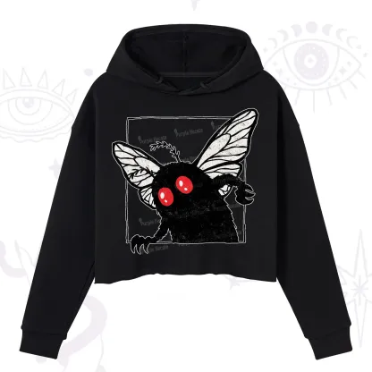 Purplehecate The Curious Mothman Crop Hoodie