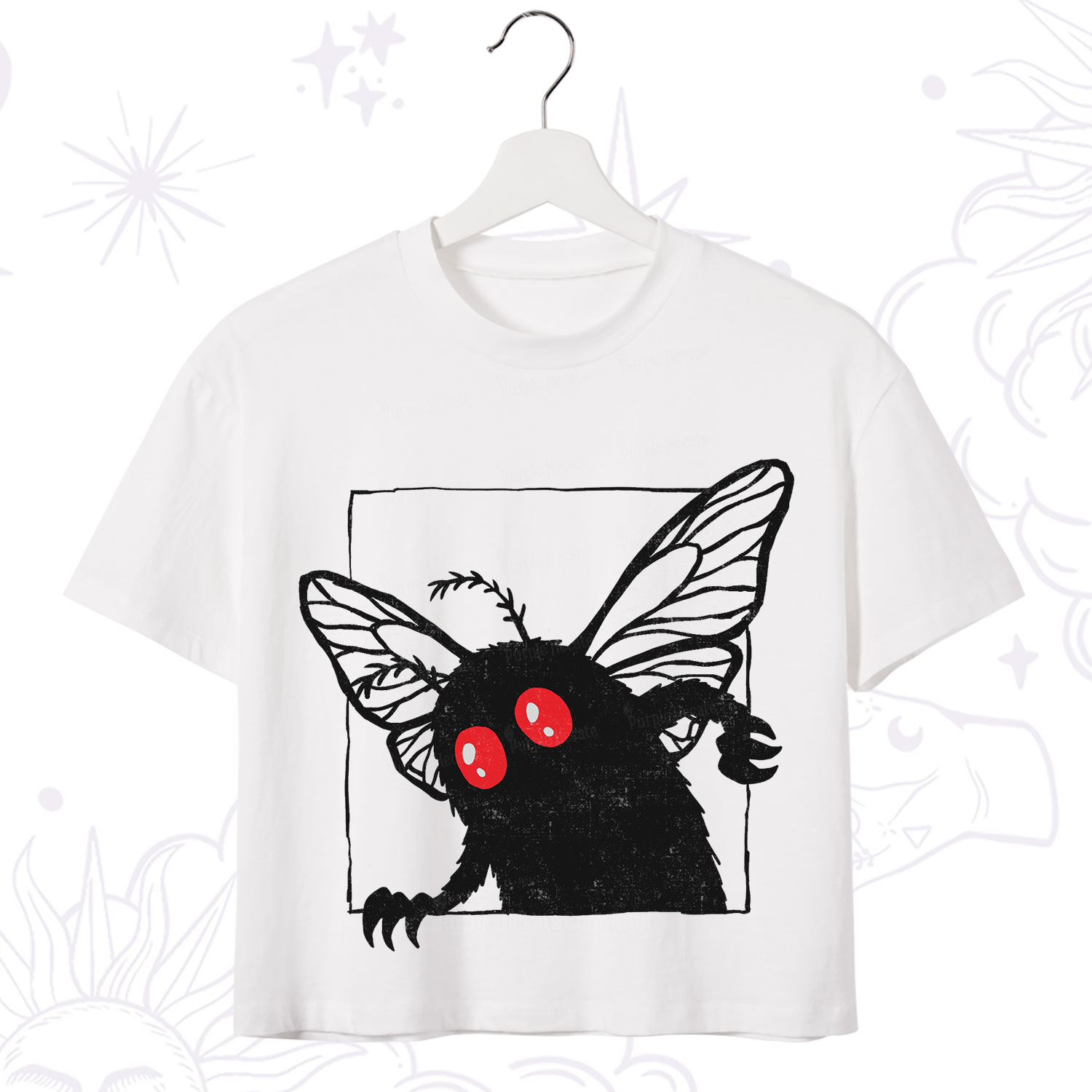Purplehecate The Curious Mothman Crop T-Shirt