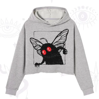 Purplehecate The Curious Mothman Crop Hoodie