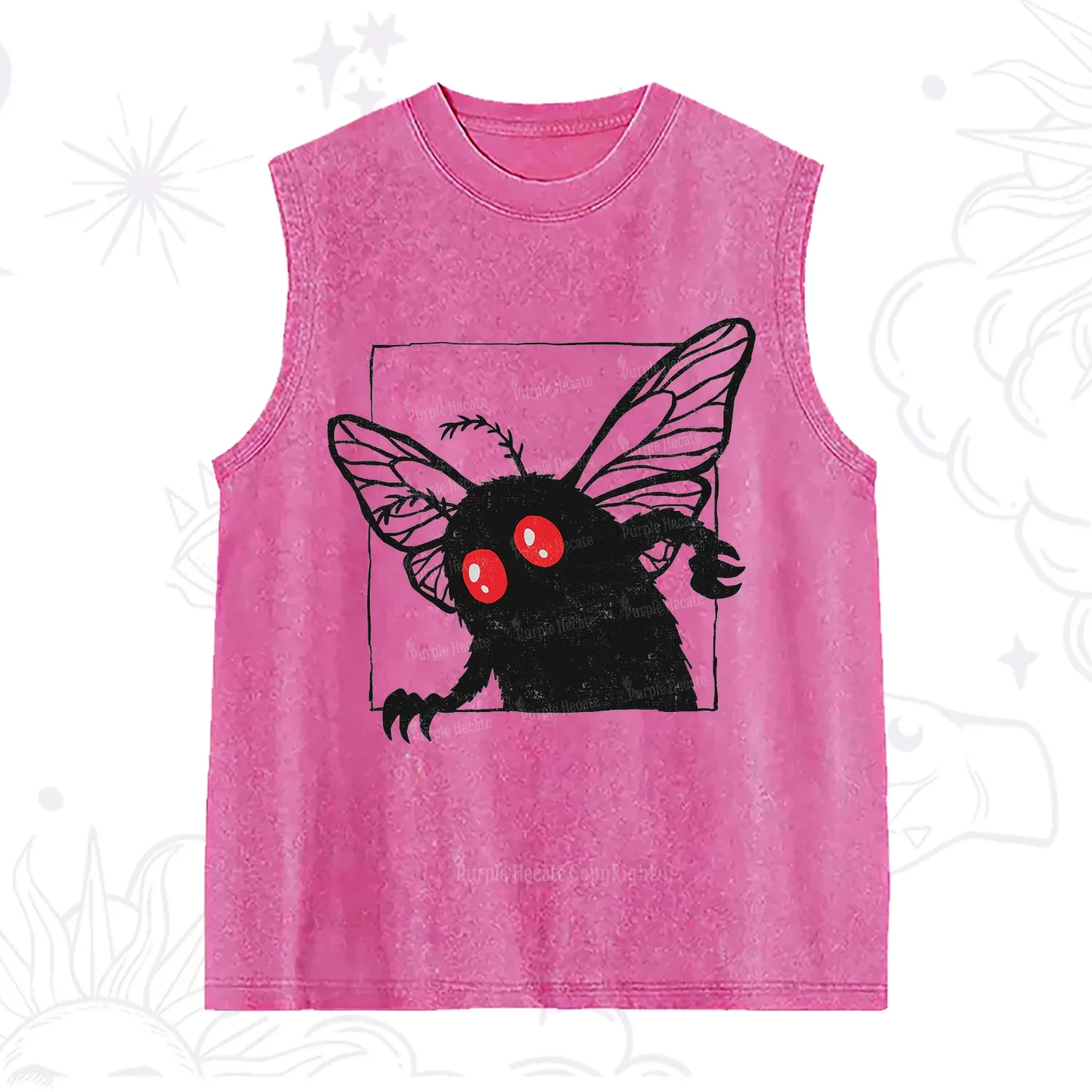 Purplehecate The Curious Mothman Washed Tank