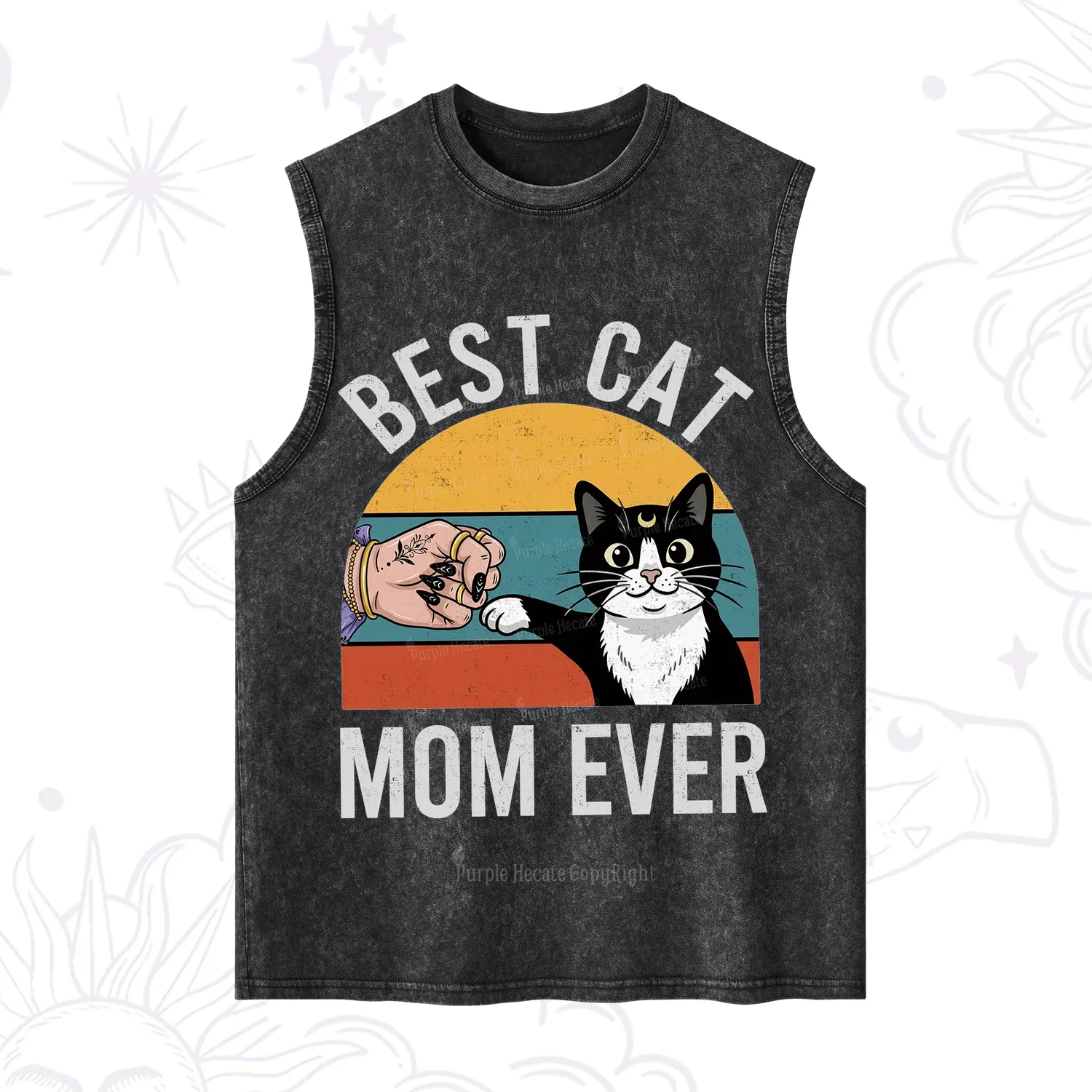 Purplehecate Best Cat Mom Ever Washed Tank