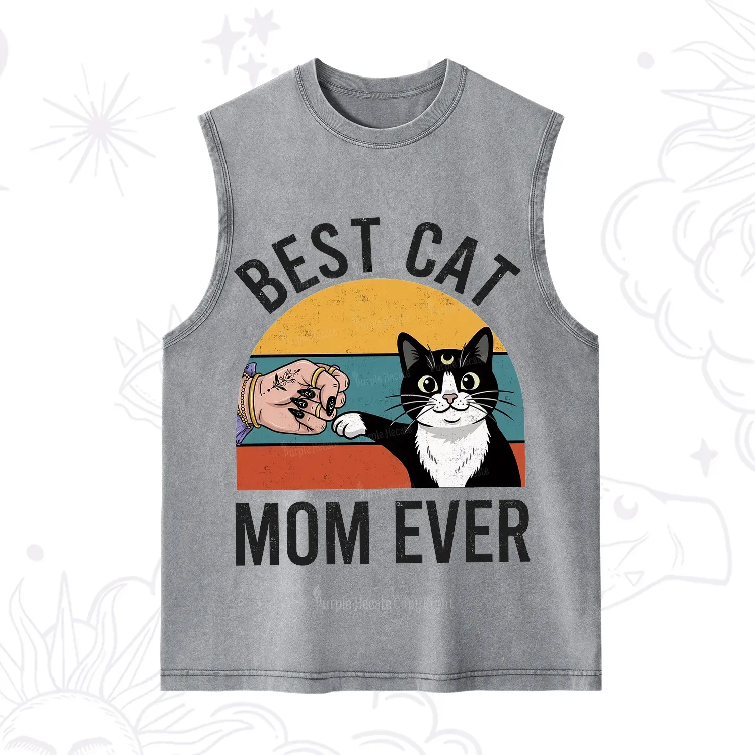 Purplehecate Best Cat Mom Ever Washed Tank