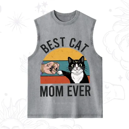 Purplehecate Best Cat Mom Ever Washed Tank