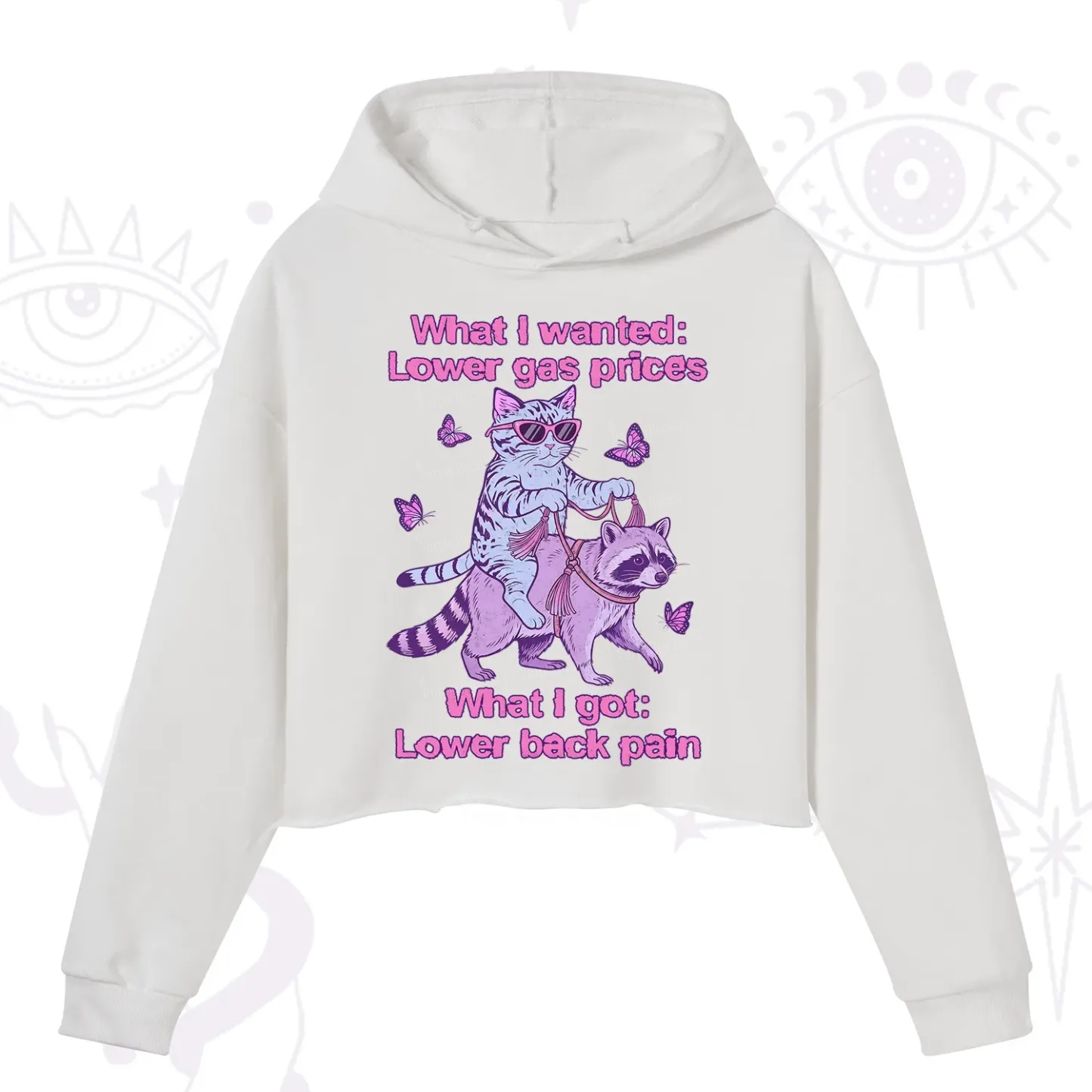 Purplehecate Lower Gas Prices Lower Back Pain Cat Crop Hoodie