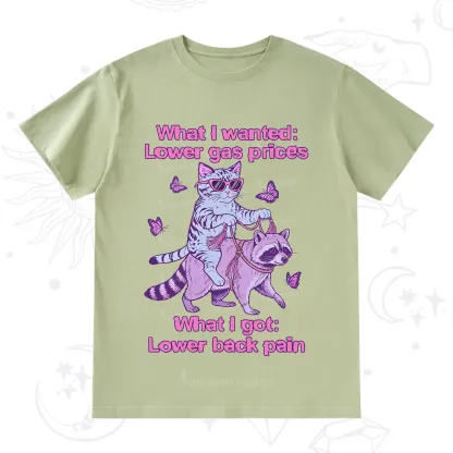Purplehecate Lower Gas Prices Lower Back Pain Cat T-Shirt