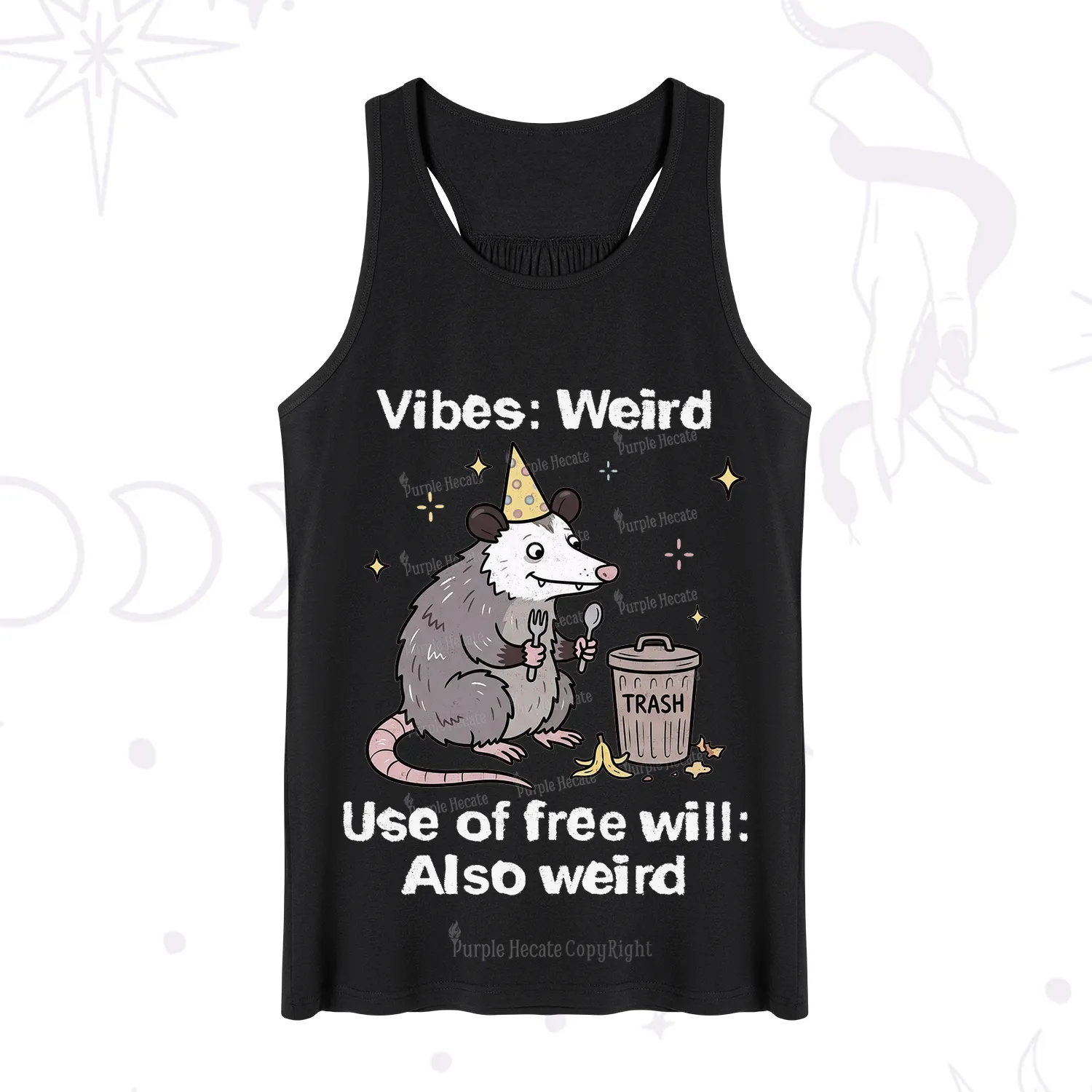 Purplehecate Weird Vibes Only Opossum Tank