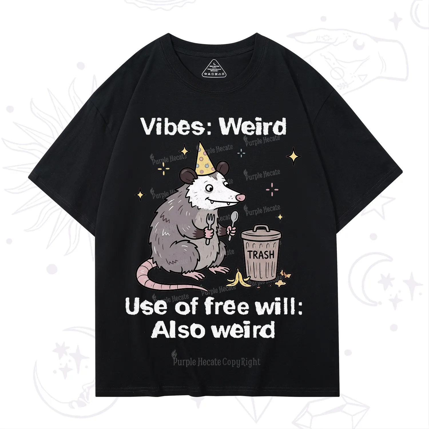 Purplehecate Weird Vibes Only Opossum T-Shirt